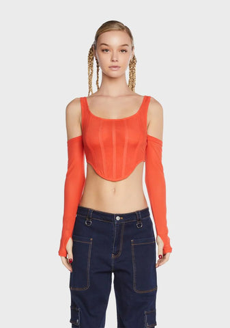 Orange Aria Corset Top