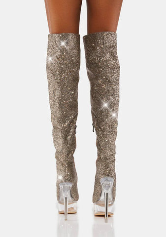 Xalapa Glitter Knee High Boots