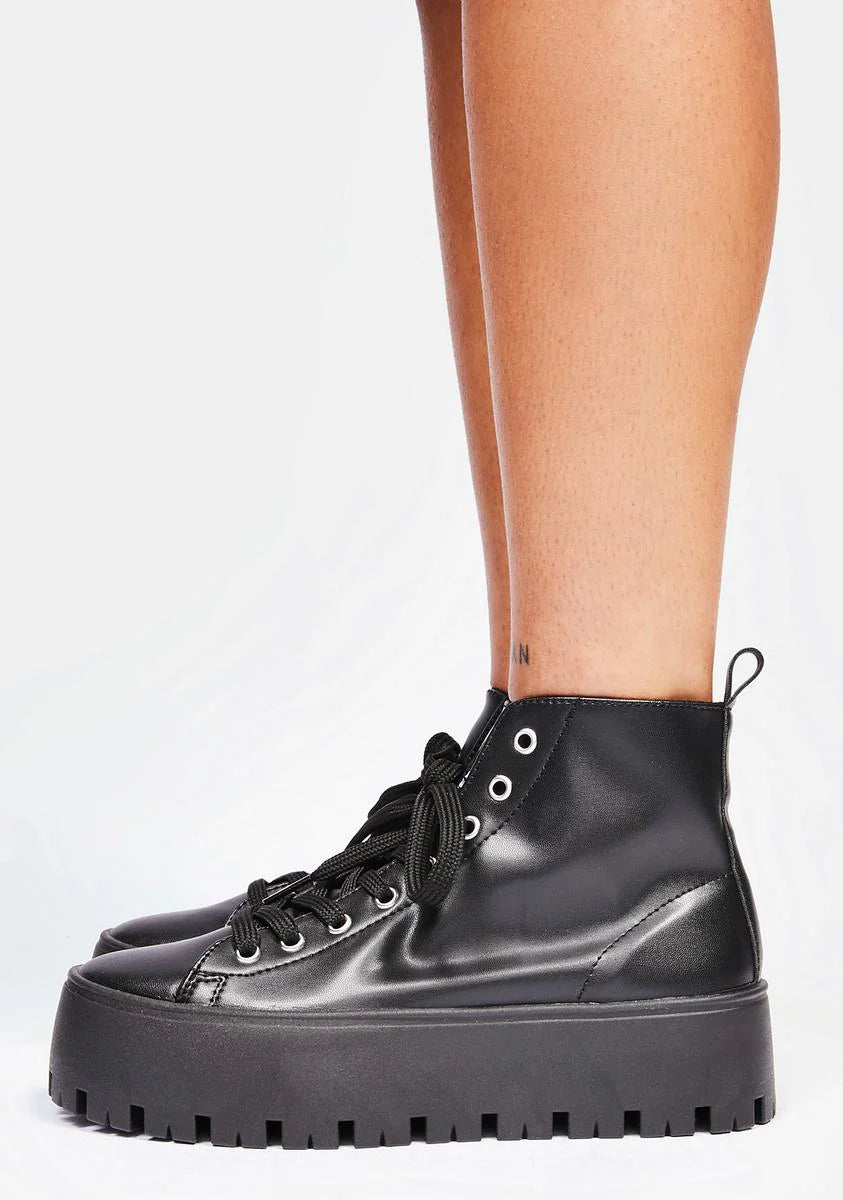 Black Siron Platform Sneakers