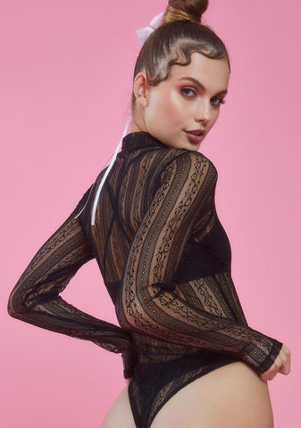 Sultry Twist Lace Bodysuit