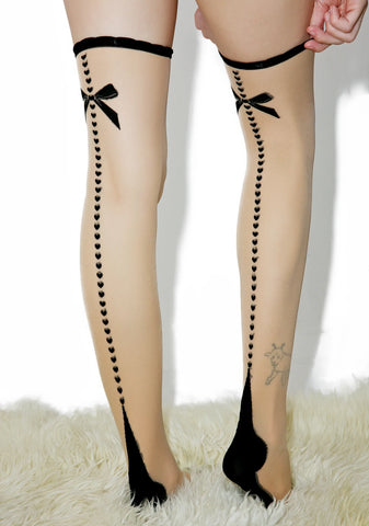 With A Bow Sheer Thigh-Highs