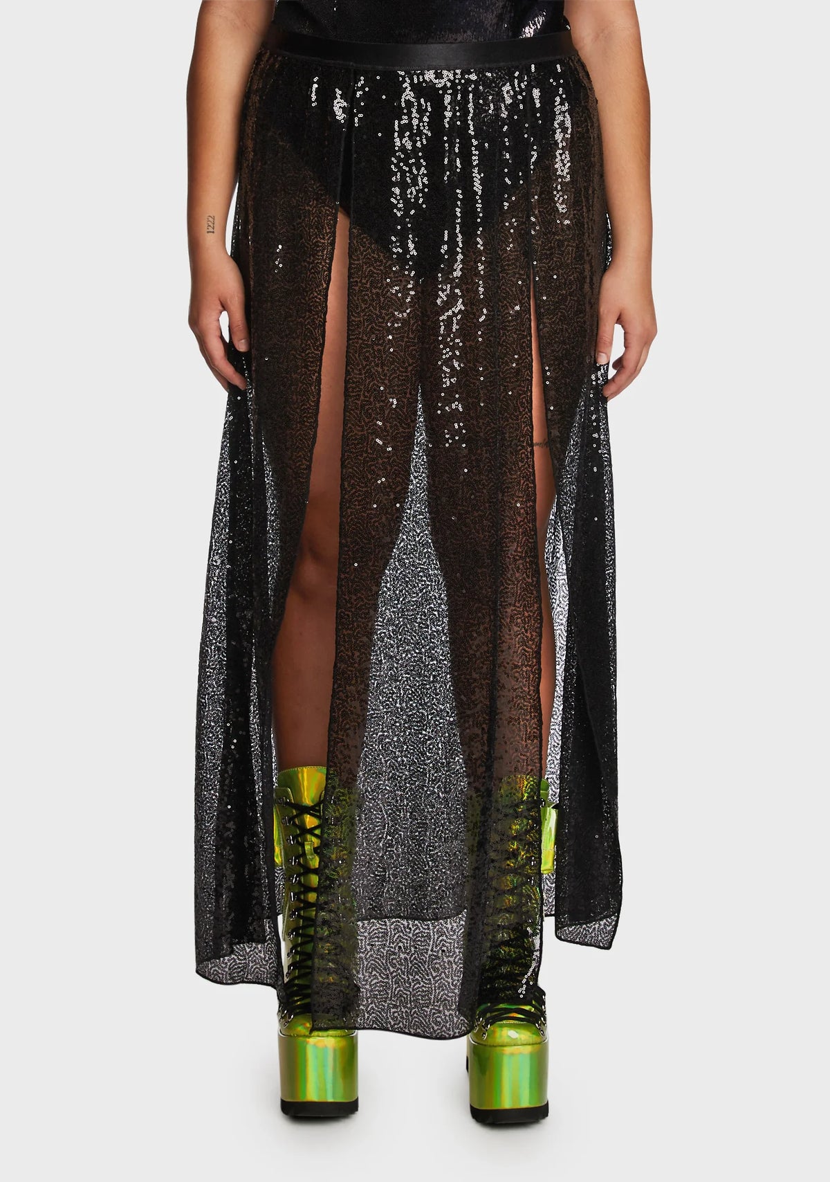 Plus Alien Encounter Sequin Skirt