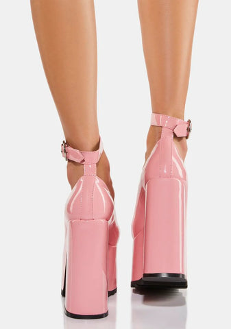 Pink Power Trip Chunky Platform Heels