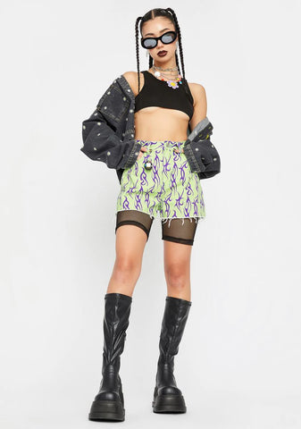 Flame High Waist Shorts