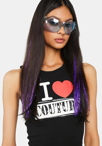 Purple 20" Hair Tinsel Extension 3-Pack