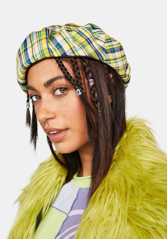 Sunny In My Head Plaid Beret