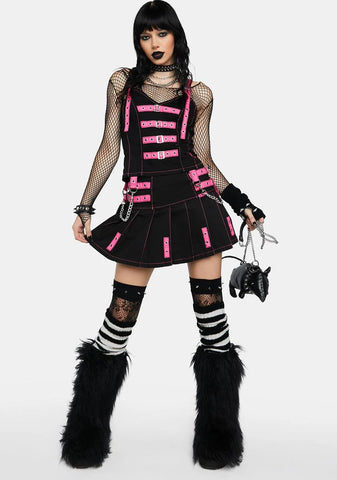 Pink Buckle Corset Top