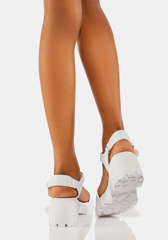 White Louella Platform Sandals