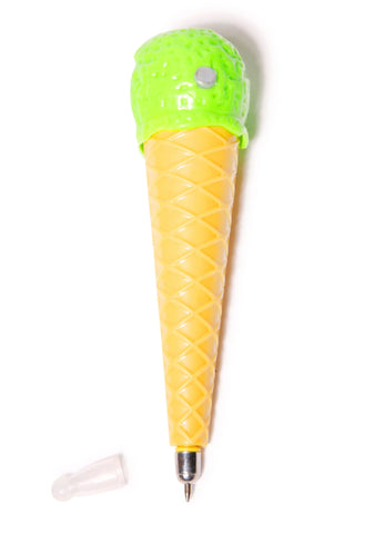 Single Scoop Ice Cream Pen - Yellow