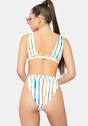 Watercolor Multi Stripe Ultra Bikini Bottoms