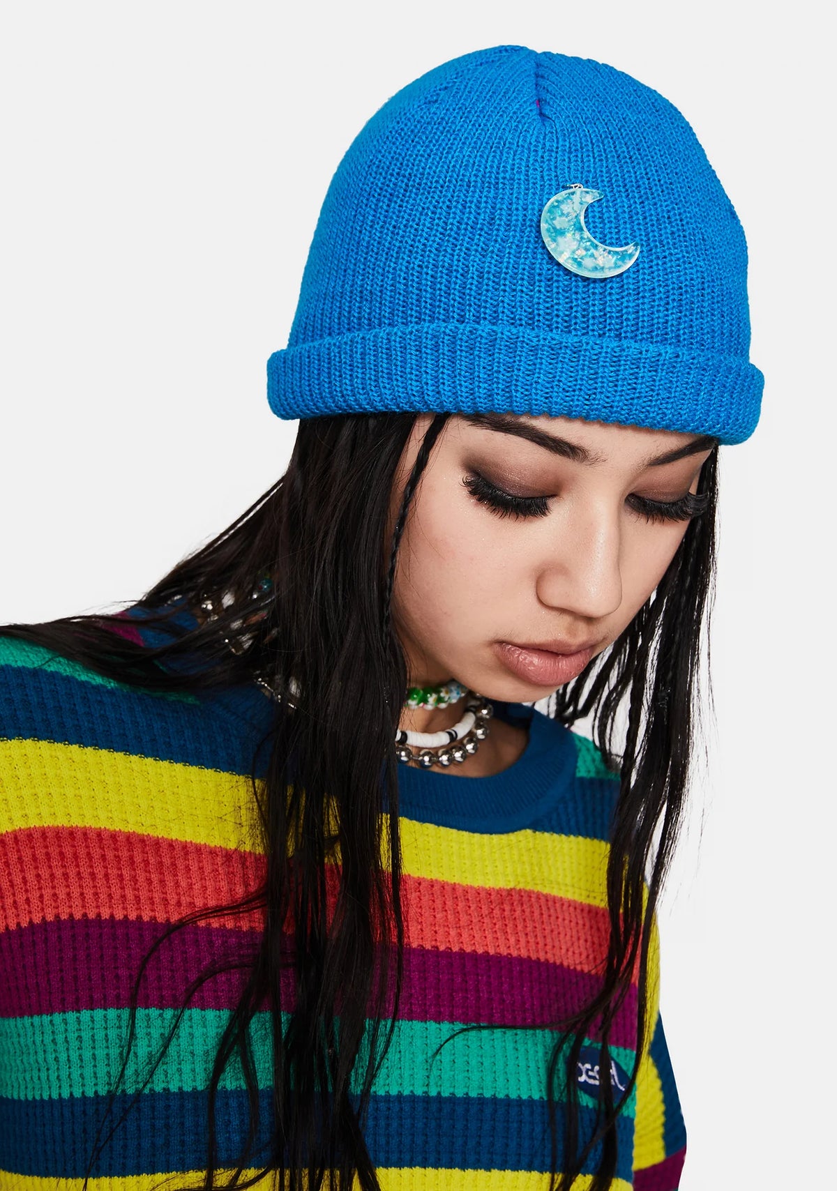 Azure Moonlight Magic Knit Beanie