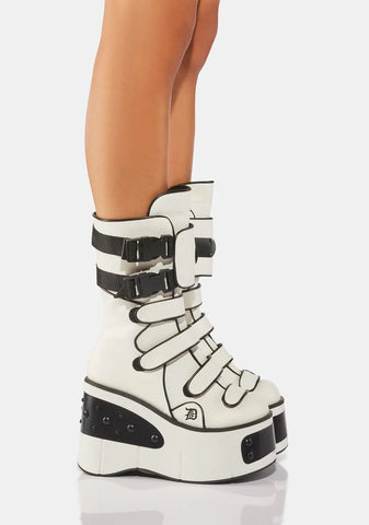 White Kera-108 Platform Boots