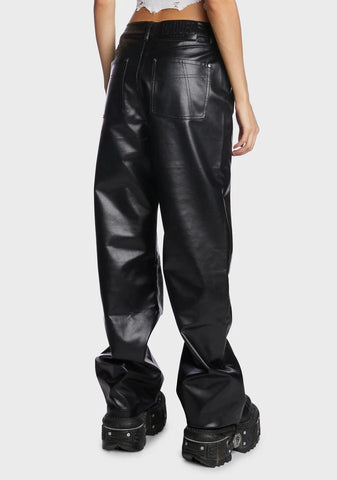 Faux Leather Rider Pants