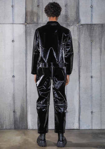 Snare Wet Look Zip-Up Utility Jumpsuit