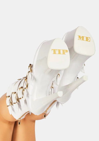 White VIP Platform Boots