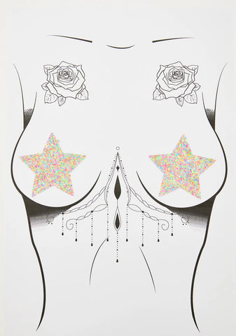 Blacklight Glitter Star Pasties