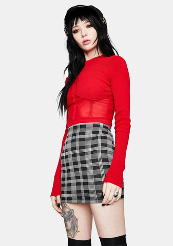 Scarlet High Fashion Mesh Underbust Top