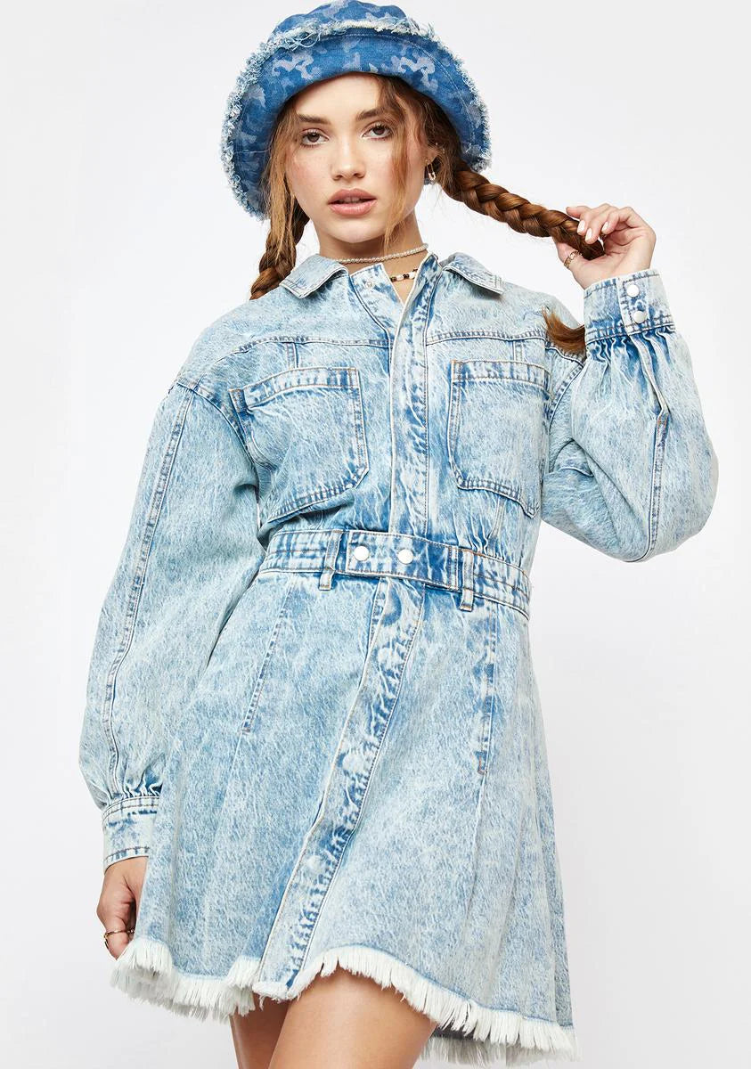 Chain Of Command Denim Mini Dress