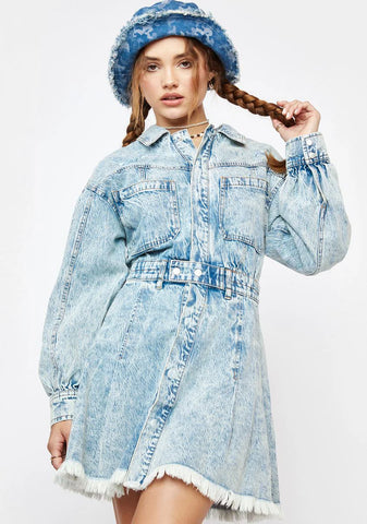 Chain Of Command Denim Mini Dress