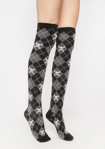 Uncharm School Argyle Thigh Highs