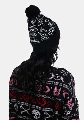 Witch Bitch Pom Pom Beanie