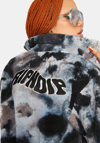 Warped Tie Dye Sherpa Jacket