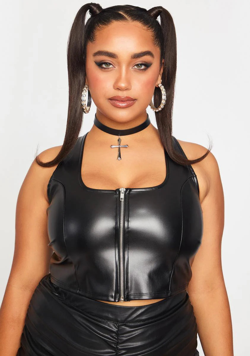 Zipped Hearts Corset Top