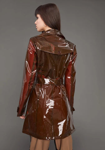 Slick At Night Translucent Trench Coat