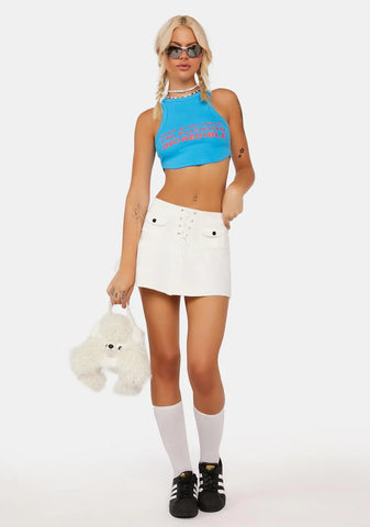 Trumpet Lace-Up Mini Skirt