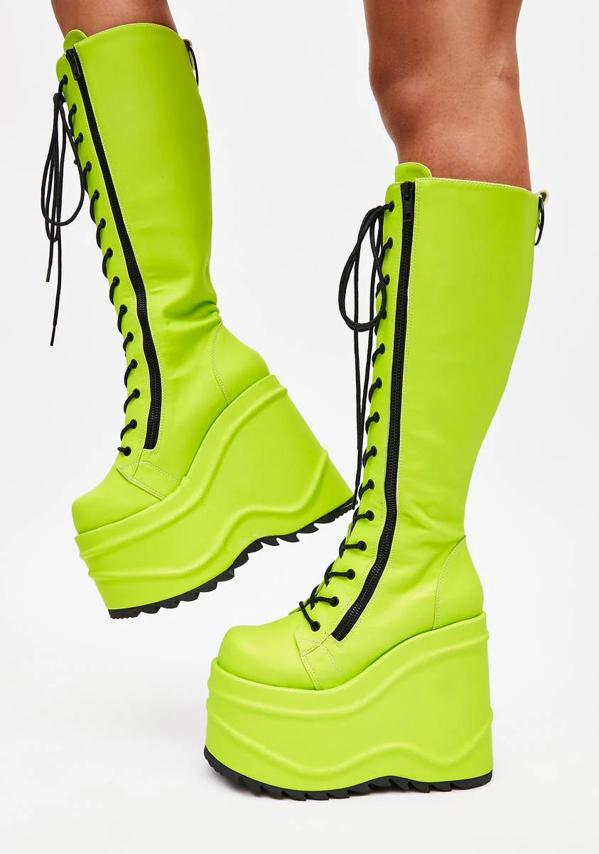 Slime Evil Intentions Wedge Knee High Boots