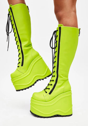 Slime Evil Intentions Wedge Knee High Boots