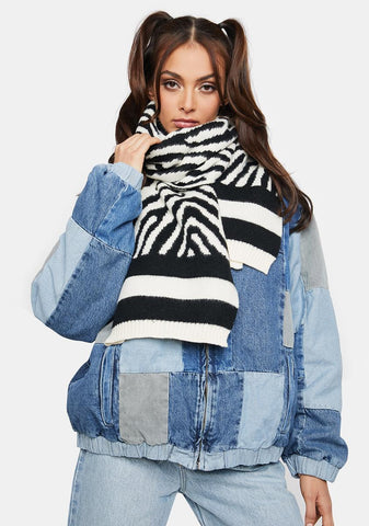 Rich Animals Zebra Print Scarf