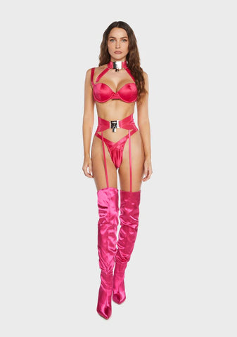 Pink On Lock Lingerie Set