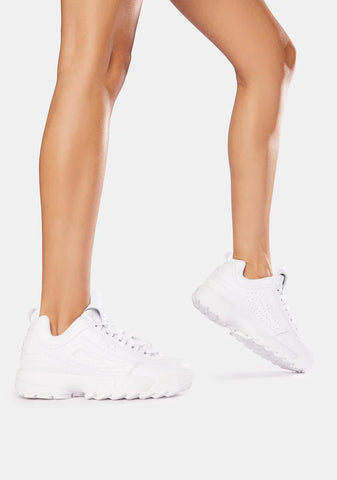 Triple White Disruptor II Premium Sneakers