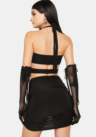 Can't Stop Me Wrap Halter Dress