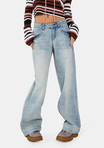 Where To Next Baggy Low Rise Jeans