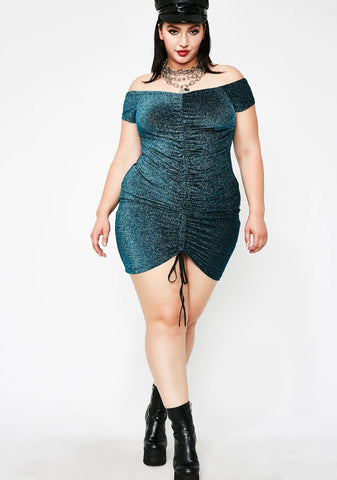 Aqua Sugar Sparkle Mini Dress