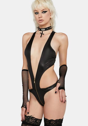 Sneak A Peek Zipper Bodysuit