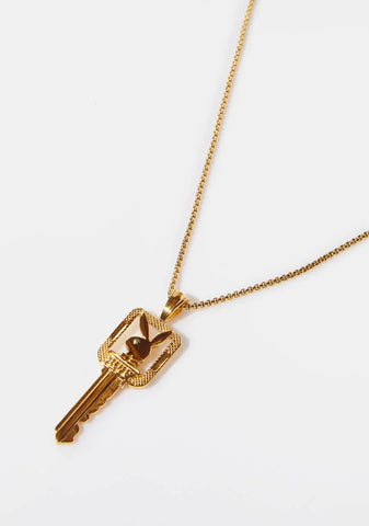 Playboy Key Pendant Chain Necklace