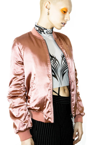 Pink Champagne Bomber Jacket