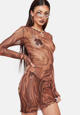 Art Muse Mesh Mini Dress