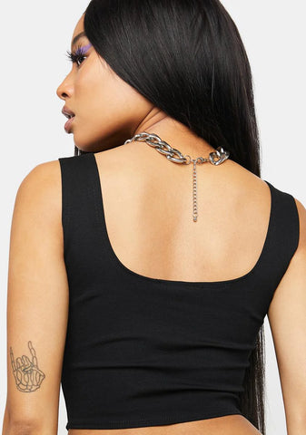 Noir Total Judgement Corset Crop Top