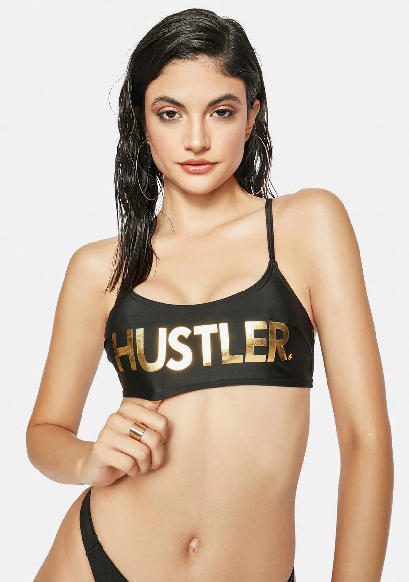 Noir Hustler Logo Bikini Top