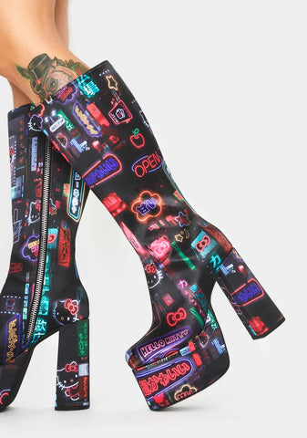 Pixel City Platform Boots