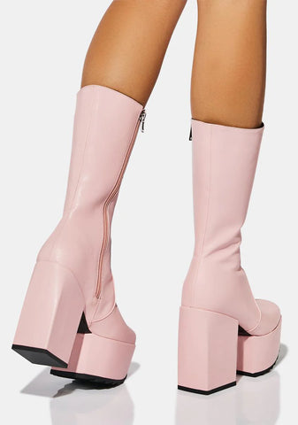 Pink Magnolia Platform Boots