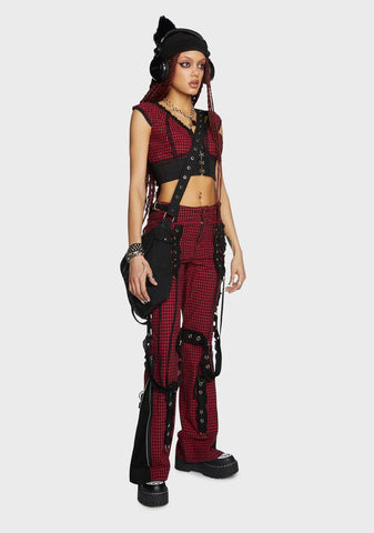 Red And Black Bo Peep Dark Street Pants