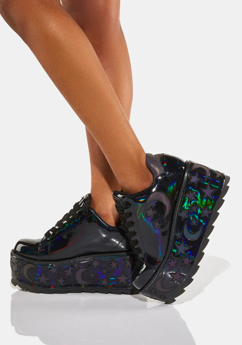 Reflective Lala Luna Platform Sneakers