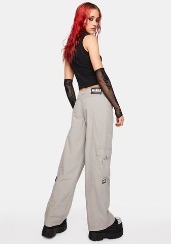 Cleo Grey Y2K Cargo Pants