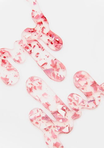 All This Drip Glitter Hoop Earrings