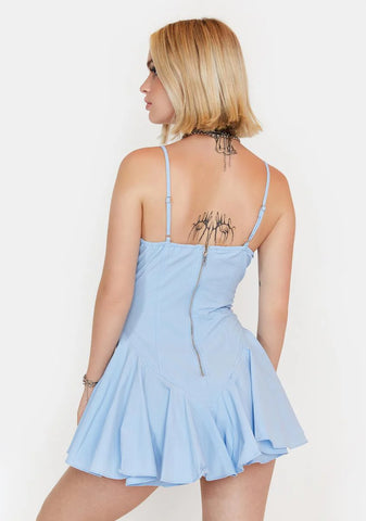 Sky Truthful Thoughts Flared Dress